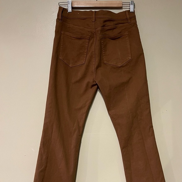 Loft Pintucked Frayed High Rise Kick Crop Jeans In Cocoa Powder Size 26 - Picture 7 of 11
